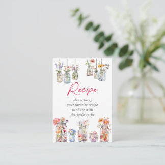 Carte D'accompagnement Wildly In Love Wildflower Bridal Shower Recipe