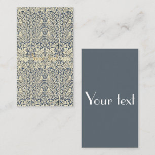 Carte D'accompagnement William Morris, gris bleu, motif, Art nouveau, vin