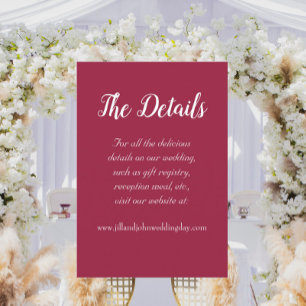 Carte D'accompagnement Wine Red Style Simple Détails du Mariage