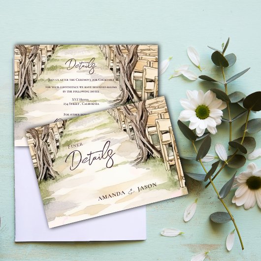 Carte D'accompagnement Winery Rustic Chic Grapevine Détails du Mariage