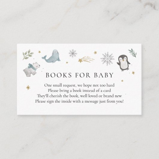 Carte D'accompagnement Winter Animals Livres pour Baby insert card (Devant)