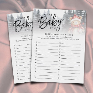 Carte D'accompagnement Winter Bear What Baby Item Baby shower Jeu