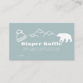 Carte D'accompagnement Winter Blue Hand-Drawn Baby Diaper Raffle Ticket (Devant)