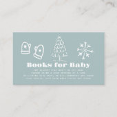 Carte D'accompagnement Winter Blue Hand-Drawn Baby Shower Book Request (Devant)