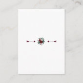 Carte D'accompagnement Winter Burgundy Floral Pine Frame Détails du Maria (Dos)