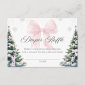 Carte D'accompagnement Winter Christmas Bow Baby Shower Diaper Raffle (Devant)
