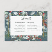 Carte D'accompagnement Winter Christmas Greenery Turquoise Détails Mariag (Devant)