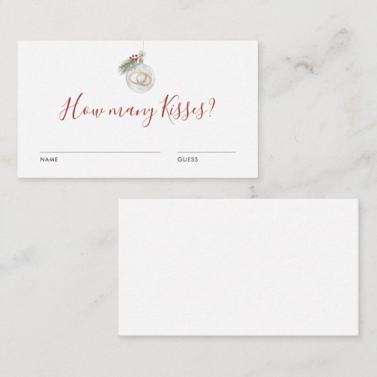 Carte D'accompagnement Winter Christmas Ornament Guess How Many Game Card (Devant / Derrière)