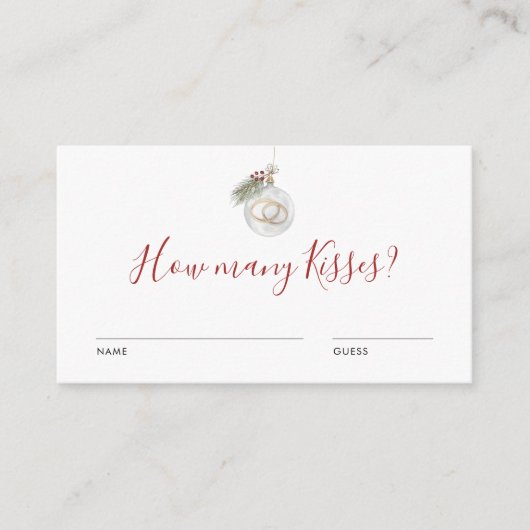 Carte D'accompagnement Winter Christmas Ornament Guess How Many Game Card (Devant)