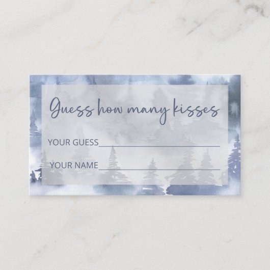 Carte D'accompagnement Winter Forest devinez combien de baisers jeu de na (Devant)