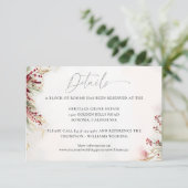 Carte D'accompagnement Winter Greenery Christmas Red Mariage Détails (Debout devant)