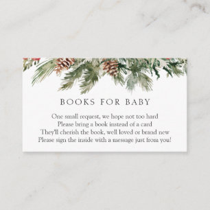Carte D'accompagnement Winter Greenery et Pinecones Livres pour bébé