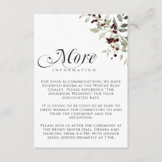 Carte D'accompagnement Winter Holly Berry More Information Wedding