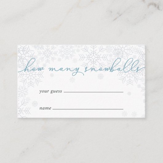 Carte D'accompagnement Winter "How Many Snowballs" Guessing Game Card (Devant)