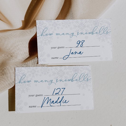 Carte D'accompagnement Winter "How Many Snowballs" Guessing Game Card