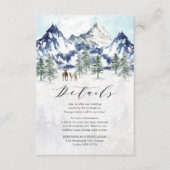 Carte D'accompagnement Winter Mountain Forest Détails sur le Mariage (Devant)