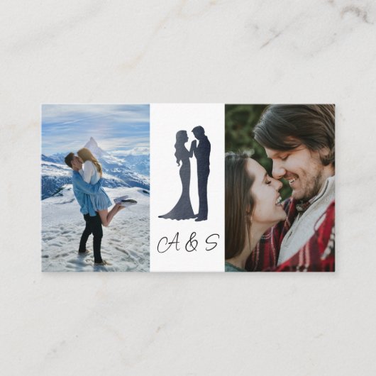 Carte D'accompagnement Winter Night Two Photo en ligne RSVP QR Code Maria (Devant)