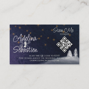 Carte D'accompagnement Winter Night Two Photo en ligne RSVP QR Code Maria