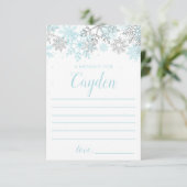 Carte D'accompagnement Winter Onederland Time Capsule message bleu argent (Debout devant)