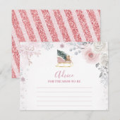 Carte D'accompagnement Winter Pastel Pink Snowflake Sleigh Advice For Mom (Devant / Derrière)