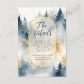Carte D'accompagnement Winter Pine Tree Forest Rustic Mariage Détails (Devant)