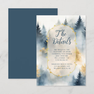 Carte D'accompagnement Winter Pine Tree Forest Rustic Mariage Détails