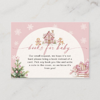 Carte D'accompagnement Winter Pink Girl Baby Shower Books For Baby Card