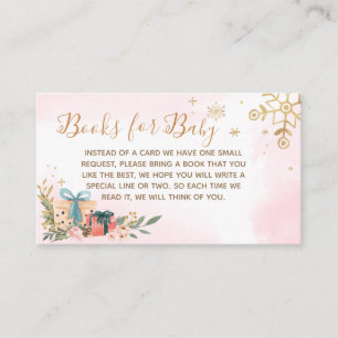 Carte D'accompagnement Winter Pink Gold Snowflake Livres pour bébé