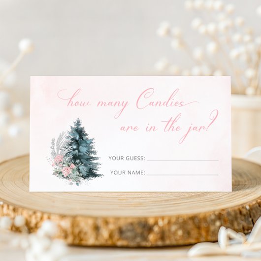 Carte D'accompagnement Winter Pink Silver How many Candies are in the jar