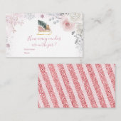 Carte D'accompagnement Winter Pink Snowflake Sleigh How Many Candies (Devant / Derrière)