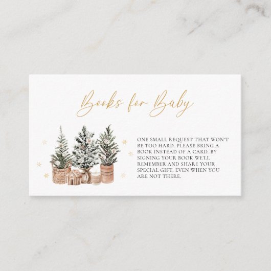 Carte D'accompagnement Winter Rustic Baby shower de Noël Livres pour bébé (Devant)