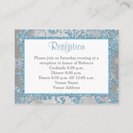 Carte D'accompagnement Winter Wonderland Bat mitzvah Insertion 3 (Devant)