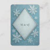 Carte D'accompagnement Winter Wonderland Blue Snowy Romantique mariage (Dos)