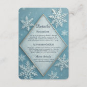 Carte D'accompagnement Winter Wonderland Blue Snowy Romantique mariage (Devant)