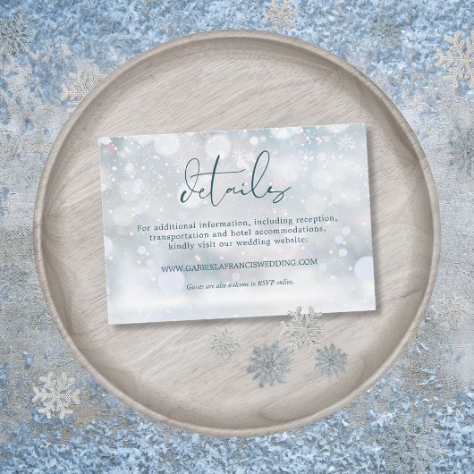 Carte D'accompagnement Winter Wonderland - Mariage de neige Détails