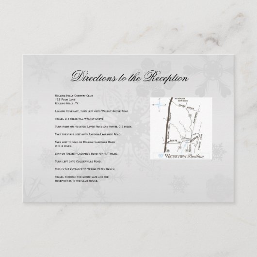 Carte D'accompagnement Winter Wonderland Mariage Directions (Devant)