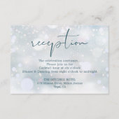 Carte D'accompagnement Winter Wonderland Script Neige Mariage Réception (Devant)