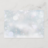 Carte D'accompagnement Winter Wonderland Script Neige Mariage Réception (Dos)