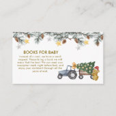 Carte D'accompagnement Winter X'mas Tree Tractor Bear Books Baby Shower (Devant)