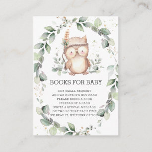 Carte D'accompagnement Wise Owl Woodland Greenery Livres de couronne pour