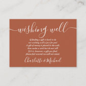 Carte D'accompagnement Wish Signature Script Mariage en terre cuite (Devant)