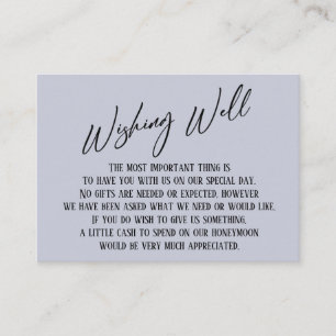 Carte D'accompagnement Wishing Well Modern Handwriting Simple Dusty Blue