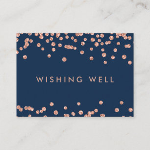 Carte D'accompagnement Wishing well Rose Parties scintillant or Confetti