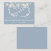 Carte D'accompagnement Wishing well String lumières Dusty Blue Mariage (Devant / Derrière)