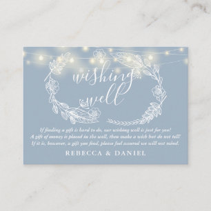 Carte D'accompagnement Wishing well String lumières Dusty Blue Mariage