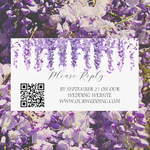 Carte D'accompagnement Wisteria Fleurs violettes Floral Mariage élégant