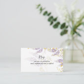 Carte D'accompagnement Wisteria moderne violet Mariage QR Code RSVP (Debout devant)