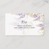 Carte D'accompagnement Wisteria moderne violet Mariage QR Code RSVP (Devant)