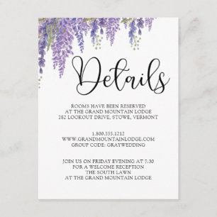 Carte D'accompagnement Wisteria tree pastel Détails du Mariage