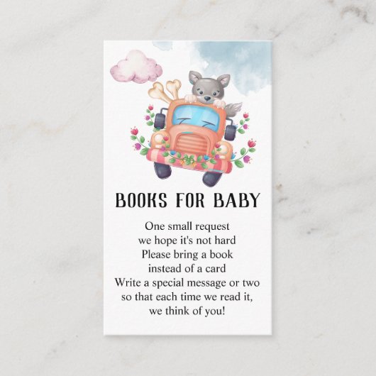 Carte D'accompagnement Wolf Baby shower Livres Pour Bébé (Devant)